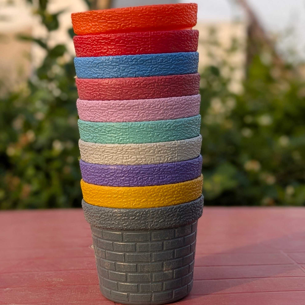 8 inch unbreakable Colorful pot's