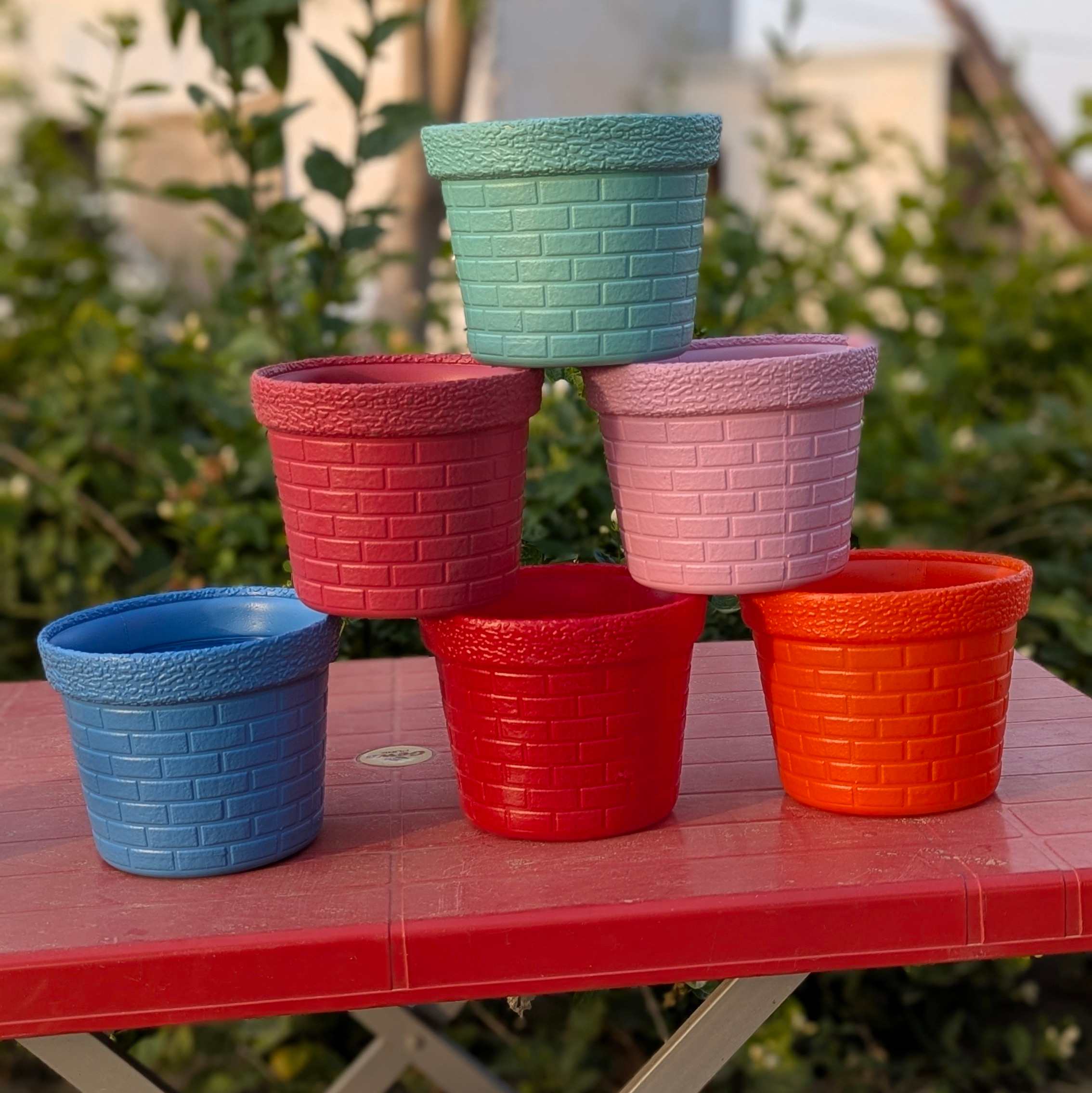 6 inch unbreakable Colorful pot's